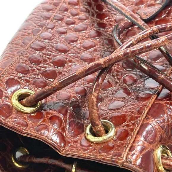 Salvatore Ferragamo AQ-215676 Vala Embossing Backpack Leather Brown